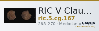 RIC V Claudius Gothicus 167 — CANOA