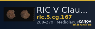RIC V Claudius Gothicus 167 — CANOA