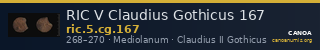 RIC V Claudius Gothicus 167 — CANOA