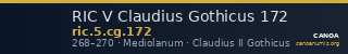 RIC V Claudius Gothicus 172 — CANOA