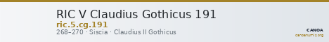 RIC V Claudius Gothicus 191 — CANOA