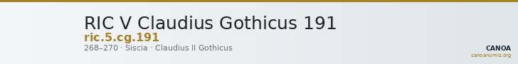 RIC V Claudius Gothicus 191 — CANOA