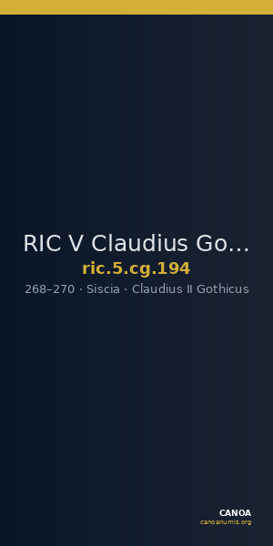RIC V Claudius Gothicus 194 — CANOA