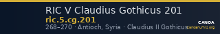 RIC V Claudius Gothicus 201 — CANOA