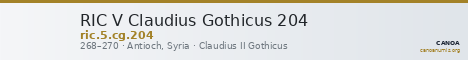 RIC V Claudius Gothicus 204 — CANOA
