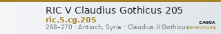 RIC V Claudius Gothicus 205 — CANOA