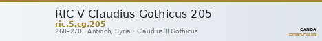 RIC V Claudius Gothicus 205 — CANOA