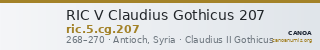 RIC V Claudius Gothicus 207 — CANOA