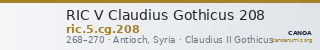 RIC V Claudius Gothicus 208 — CANOA