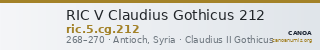 RIC V Claudius Gothicus 212 — CANOA
