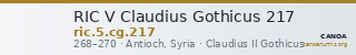 RIC V Claudius Gothicus 217 — CANOA