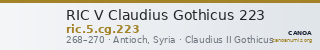 RIC V Claudius Gothicus 223 — CANOA