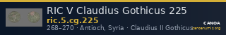 RIC V Claudius Gothicus 225 — CANOA