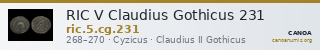 RIC V Claudius Gothicus 231 — CANOA