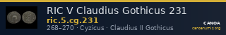 RIC V Claudius Gothicus 231 — CANOA