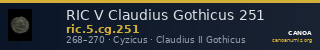 RIC V Claudius Gothicus 251 — CANOA