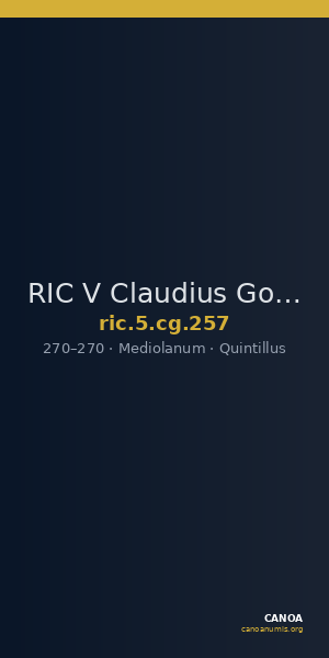 RIC V Claudius Gothicus 257 — CANOA