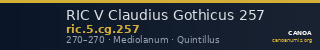 RIC V Claudius Gothicus 257 — CANOA