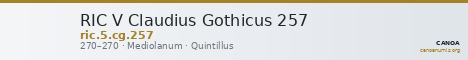RIC V Claudius Gothicus 257 — CANOA