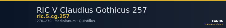 RIC V Claudius Gothicus 257 — CANOA