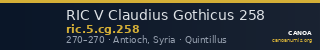 RIC V Claudius Gothicus 258 — CANOA