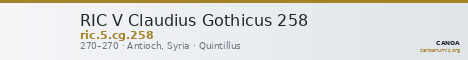 RIC V Claudius Gothicus 258 — CANOA