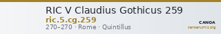 RIC V Claudius Gothicus 259 — CANOA