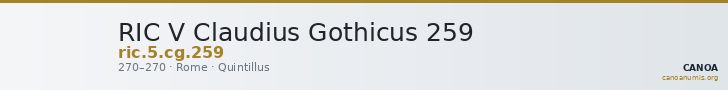 RIC V Claudius Gothicus 259 — CANOA