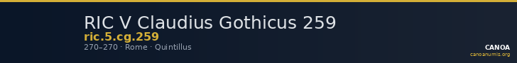 RIC V Claudius Gothicus 259 — CANOA