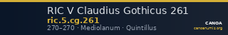 RIC V Claudius Gothicus 261 — CANOA