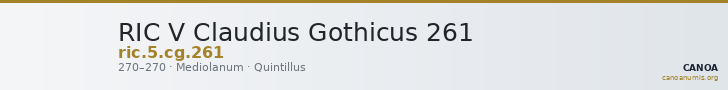 RIC V Claudius Gothicus 261 — CANOA