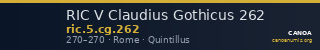 RIC V Claudius Gothicus 262 — CANOA