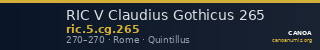 RIC V Claudius Gothicus 265 — CANOA