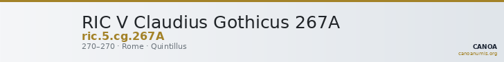 RIC V Claudius Gothicus 267A — CANOA
