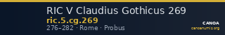 RIC V Claudius Gothicus 269 — CANOA