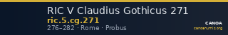RIC V Claudius Gothicus 271 — CANOA