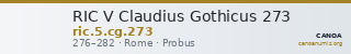 RIC V Claudius Gothicus 273 — CANOA