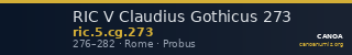 RIC V Claudius Gothicus 273 — CANOA