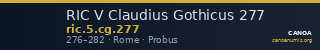RIC V Claudius Gothicus 277 — CANOA