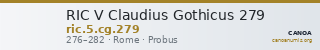 RIC V Claudius Gothicus 279 — CANOA