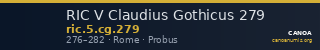 RIC V Claudius Gothicus 279 — CANOA