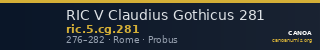 RIC V Claudius Gothicus 281 — CANOA