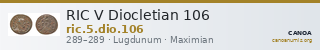 RIC V Diocletian 106 — CANOA