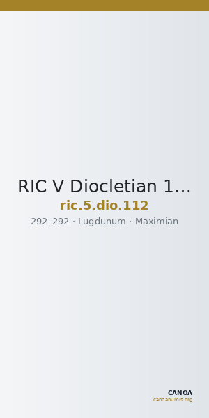 RIC V Diocletian 112 — CANOA