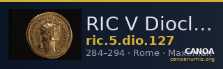 RIC V Diocletian 127 — CANOA