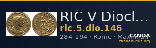 RIC V Diocletian 146 — CANOA