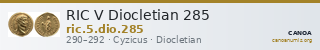 RIC V Diocletian 285 — CANOA