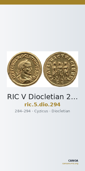 RIC V Diocletian 294 — CANOA