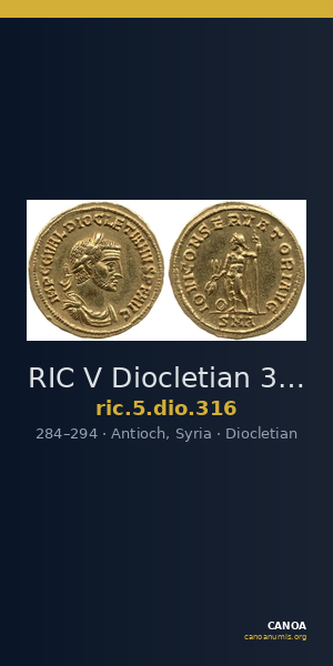 RIC V Diocletian 316 — CANOA