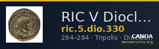 RIC V Diocletian 330 — CANOA
